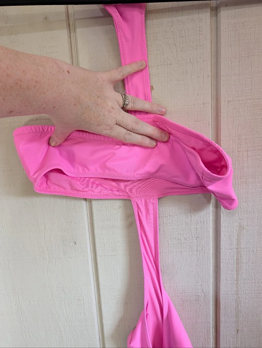 SKIMS Recycled Swim Cut Out Halter Neck Monokini Swimsuit Bikini Taffy Pink